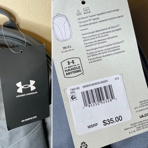 New Under Armour Hustle Lite Backpack - Picture 12 of 16